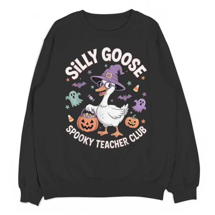 Silly Goose Spooky Teacher Club Halloween Witch Ghost Unisex Sweatshirt