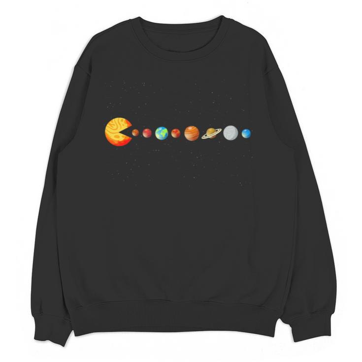 Solar System Teacher Video Games Sun Eating Planets Unisex Sweatshirt