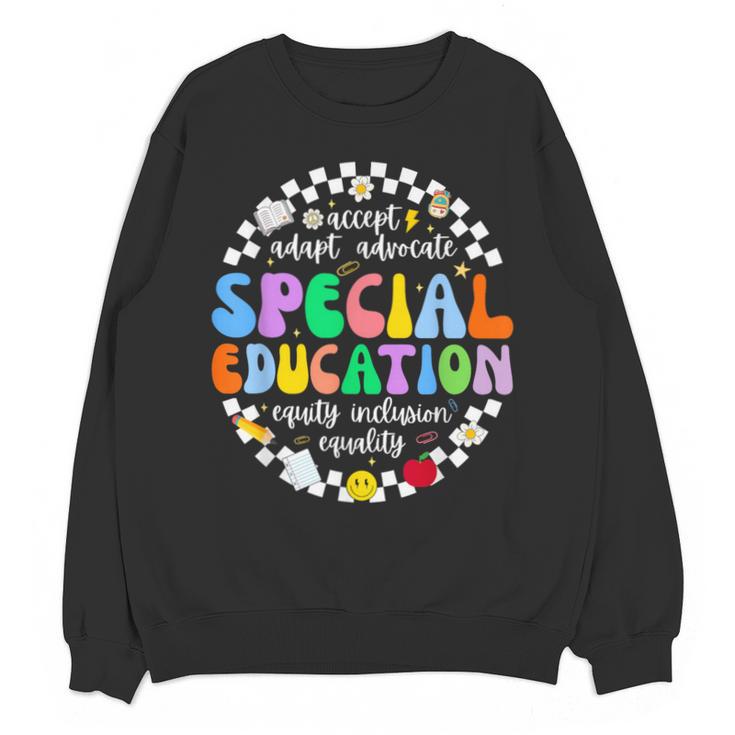 Special Education Teacher SPED Squad Team Kids Men Groovy Unisex Sweatshirt