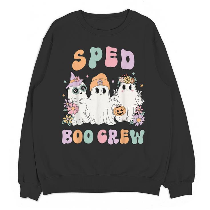 SPED Boo Crew Halloween Floral Ghost Special Ed SPED Teacher For Men Women Kids Unisex Sweatshirt