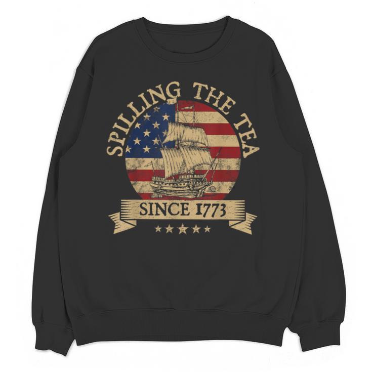 Spilling The Tea Since 1773 Vintage Us History Teacher Unisex Sweatshirt