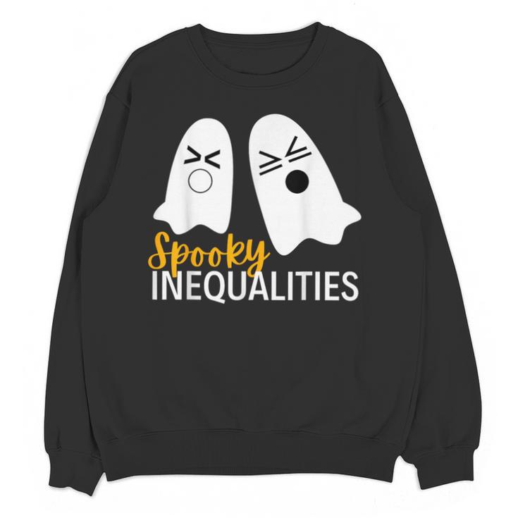 Spooky Ghost Inequalities Halloween Math Teacher Unisex Sweatshirt
