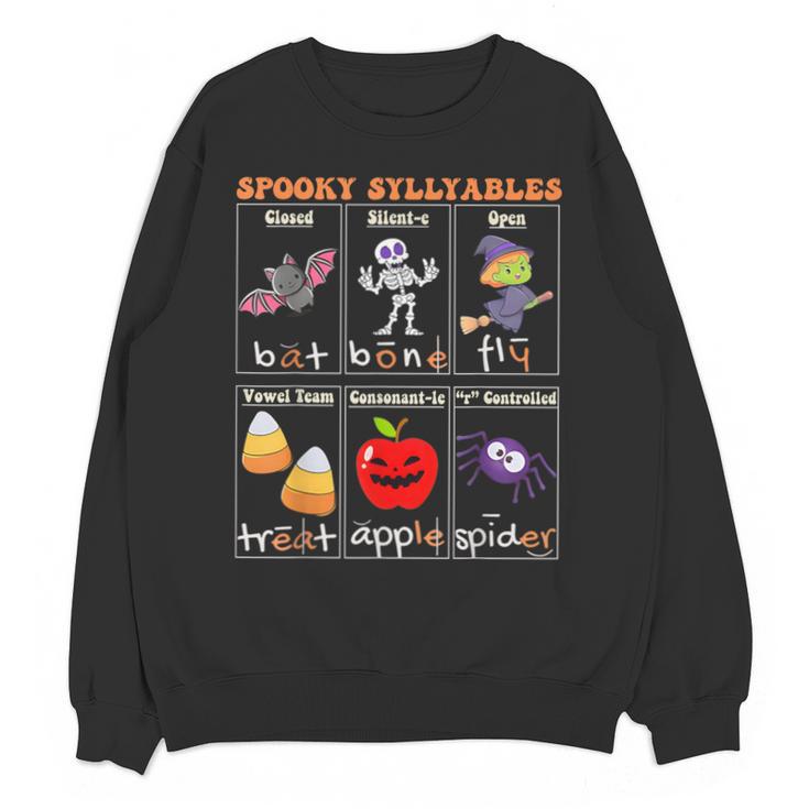 Spooky Syllables Halloween Teacher Student Education Unisex Sweatshirt