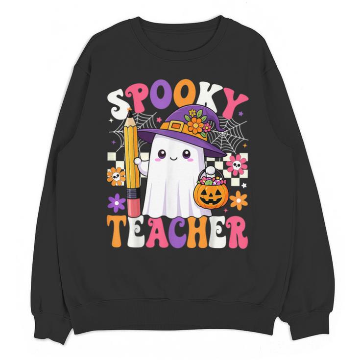 Spooky Teacher Ghost Pencil Teach Halloween Teacher Unisex Sweatshirt