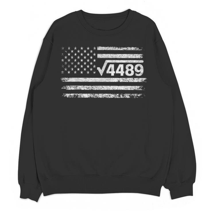 Square Root 4489 Slang Math Teacher Six Seven 6 7 USA Flag Unisex Sweatshirt