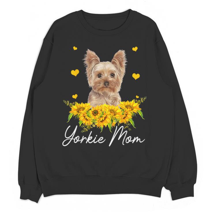 Sunflower Yorkie Mom Dog Lover Unisex Sweatshirt