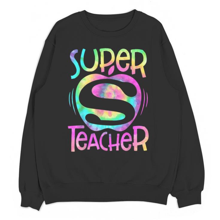 Super Teacher Back To School Apple Tie Dye First Day Unisex Sweatshirt