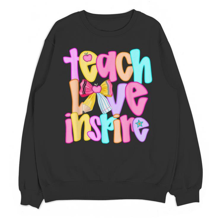 Teach Love Inspire Preppy Back To School Teacher Women Unisex Sweatshirt
