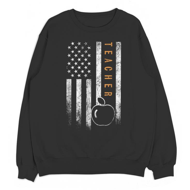Teacher American Flag Teacher's Day Teaching Unisex Sweatshirt