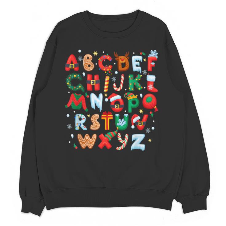 Teacher Christmas Alphabet Back To School Holiday Learning Unisex Sweatshirt