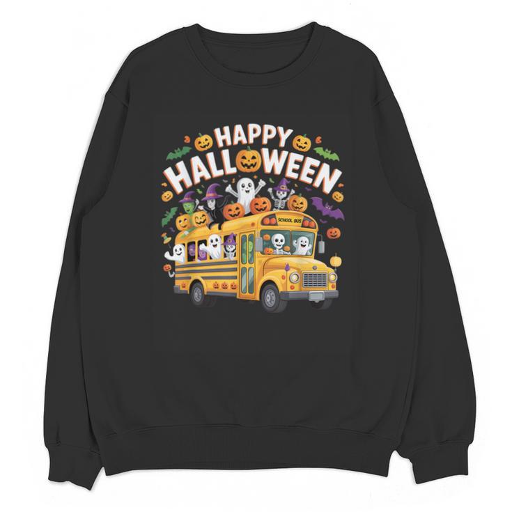 Teacher Halloween School Bus Driver Cute Ghost Witch Party Unisex Sweatshirt