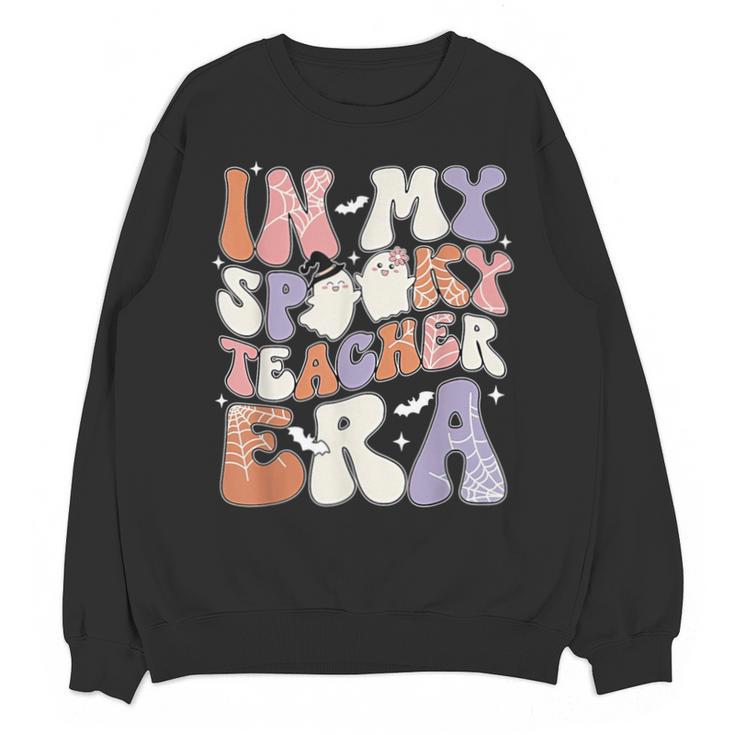Teacher Halloween In My Spooky Teacher Era Retro Groovy Unisex Sweatshirt