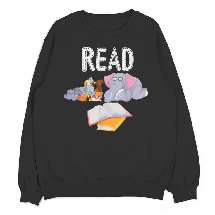 Teacher Library Read Book Club Piggie Elephant Pigeons Men Women Kids Unisex Sweatshirt