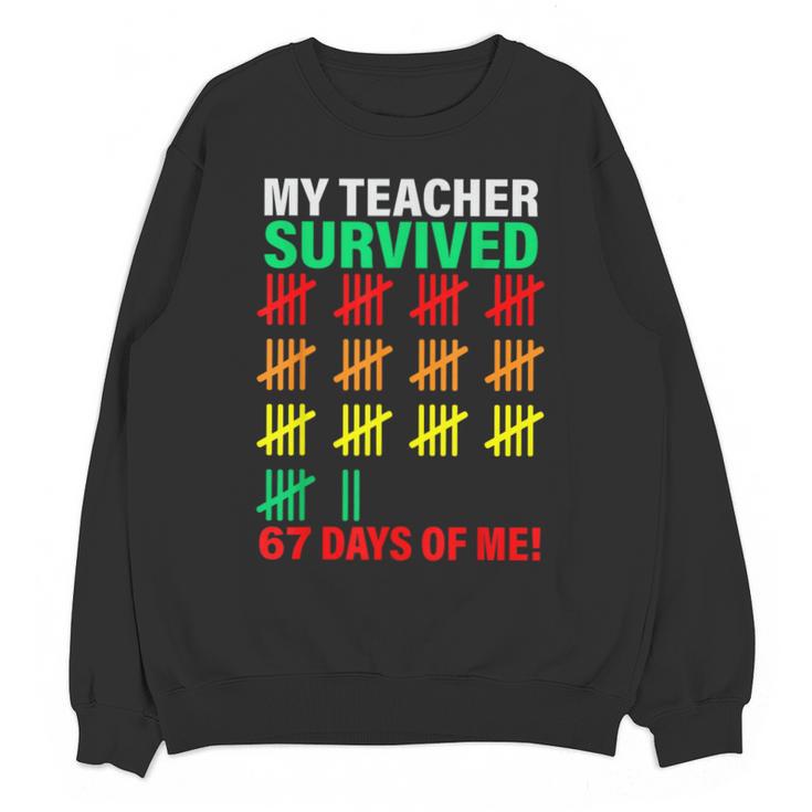 My Teacher Survived 67 Days Of Me School Kids Costume Unisex Sweatshirt