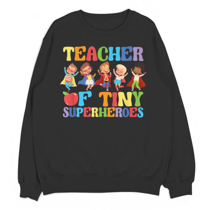 Teacher Of Tiny Superheroes Teach 100th Day Of School Unisex Sweatshirt