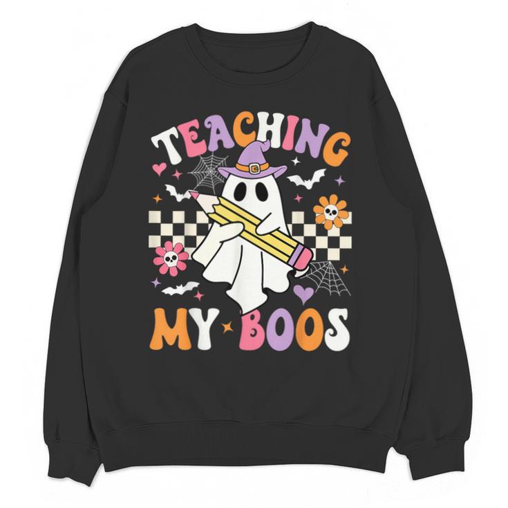 Teaching My Boos Ghost Teacher Cute Groovy Halloween Teacher Unisex Sweatshirt
