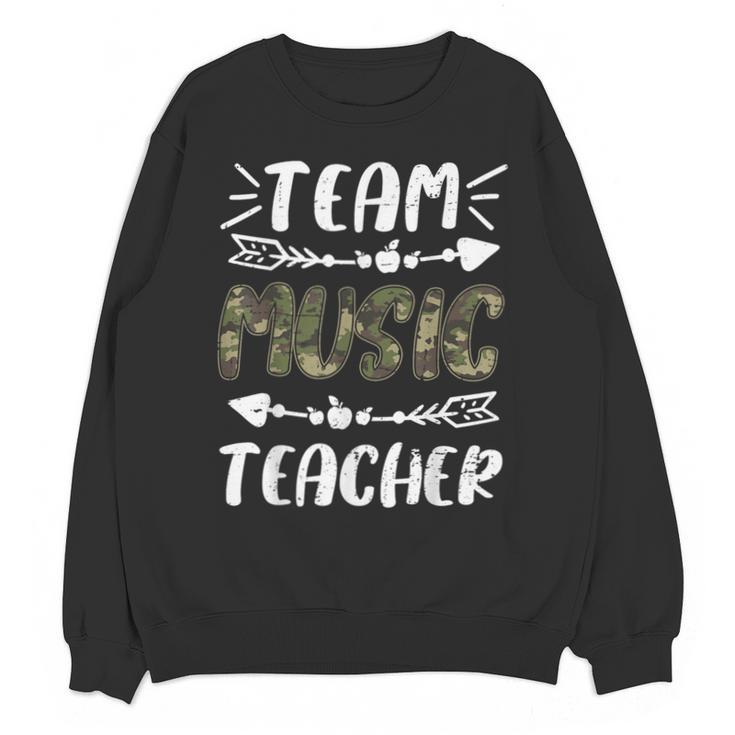 Team Music Teacher Camo Teacher Student Back To School Unisex Sweatshirt