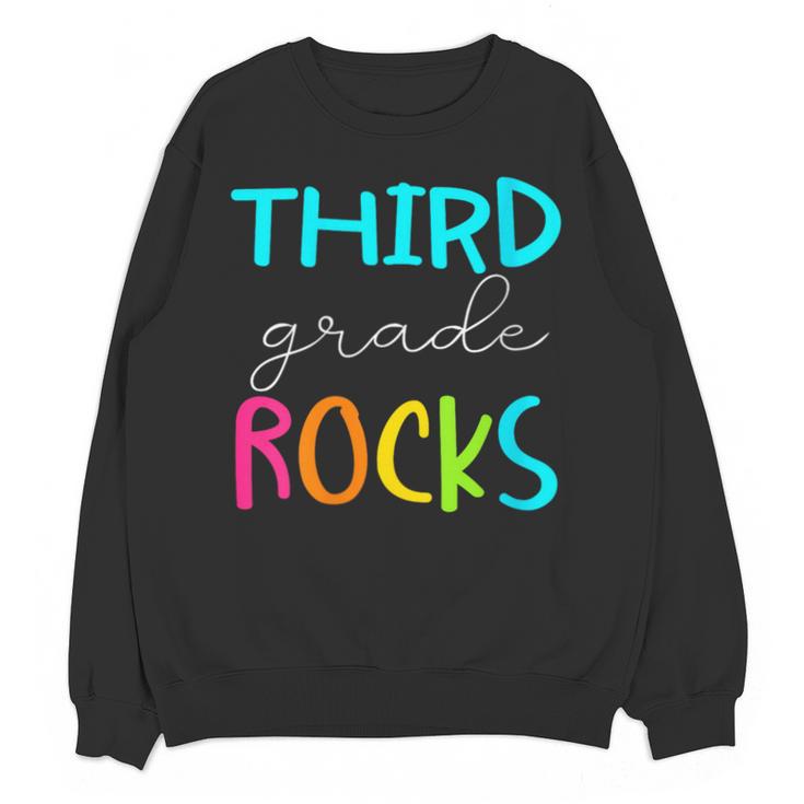 Third Grade Rocks Shirt Team 3rd Grade Teacher Unisex Sweatshirt
