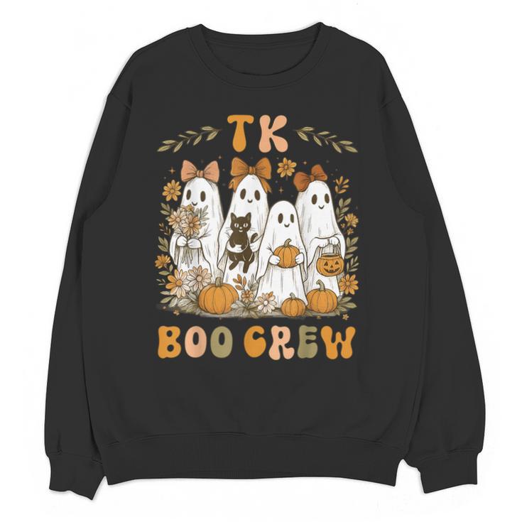 TK Boo Crew Preppy Halloween Floral Ghost TK Teacher Team TK Unisex Sweatshirt