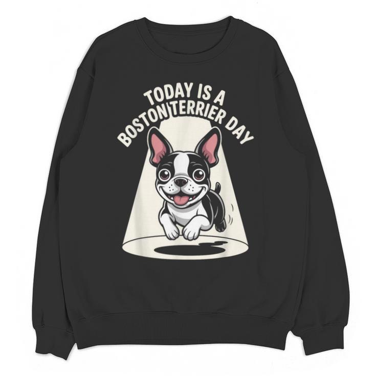 Today Is A Boston Terrier Day Cute Dog Lover Cartoon Unisex Sweatshirt, trending gift