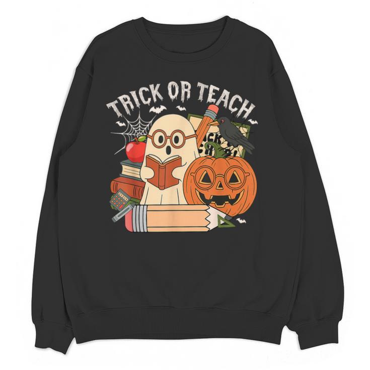Trick Or Teach Retro Halloween Teacher Women Men Costume Unisex Sweatshirt