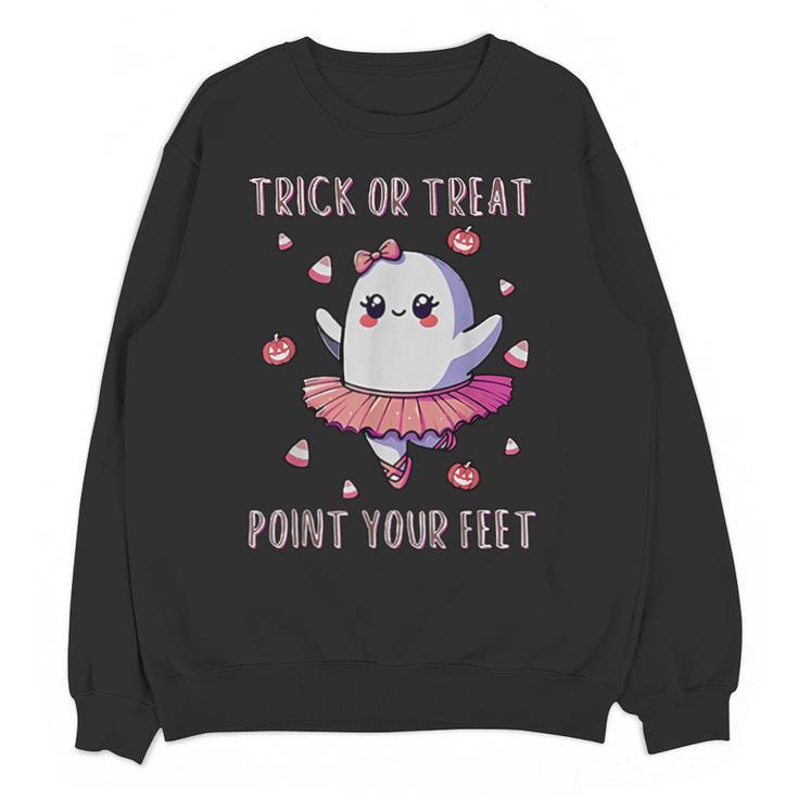 Trick Or Treat Point Your Feet Halloween Ghost Dance Teacher Unisex Sweatshirt