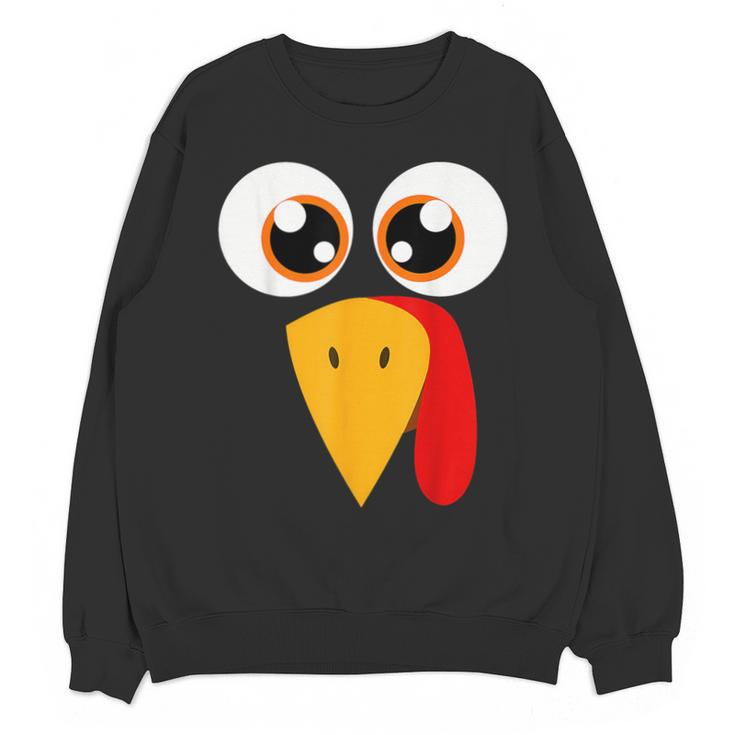 Turkey Face Halloween Costume Thanksgiving Teacher Nurse Unisex Sweatshirt
