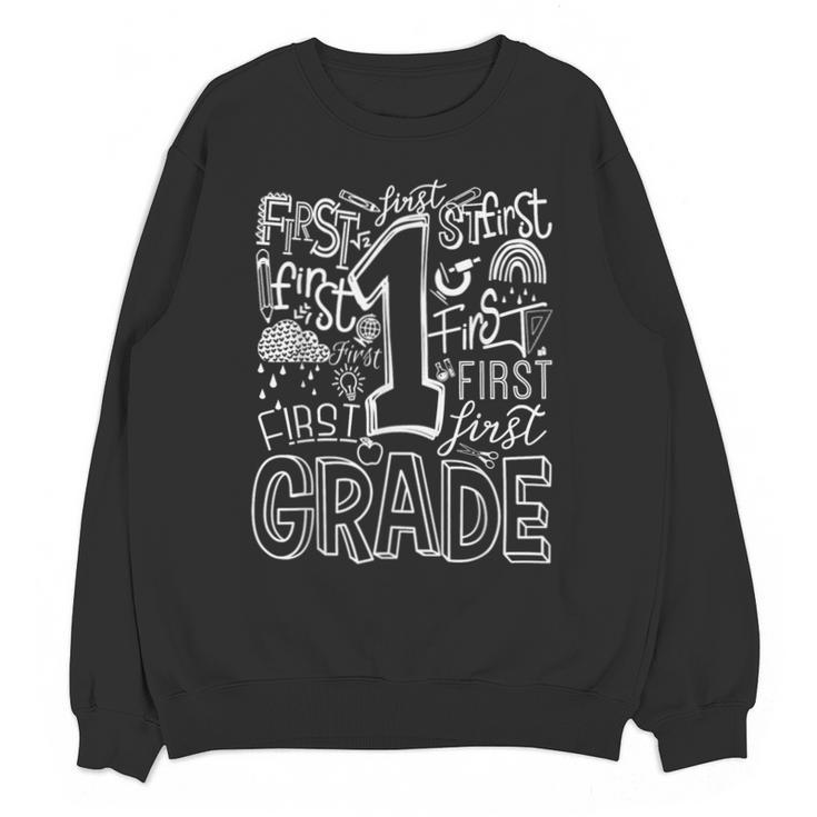 Typography 1st Grade Team Student Teacher Unisex Sweatshirt