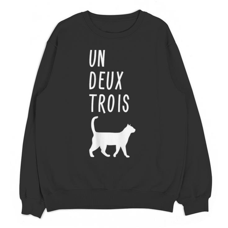 Un Deux Trois Cat Shirt French Teacher Unisex Sweatshirt