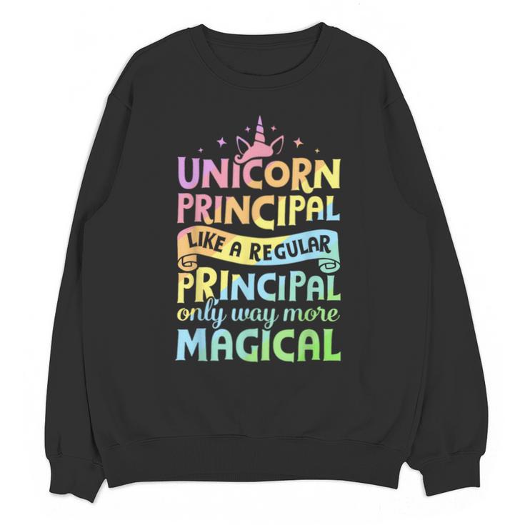 Unicorn Principal Back To School Teacher Appreciation Unisex Sweatshirt