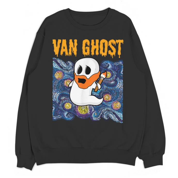Van Ghost Art Teacher Halloween Van Gogh Starry Night Unisex Sweatshirt