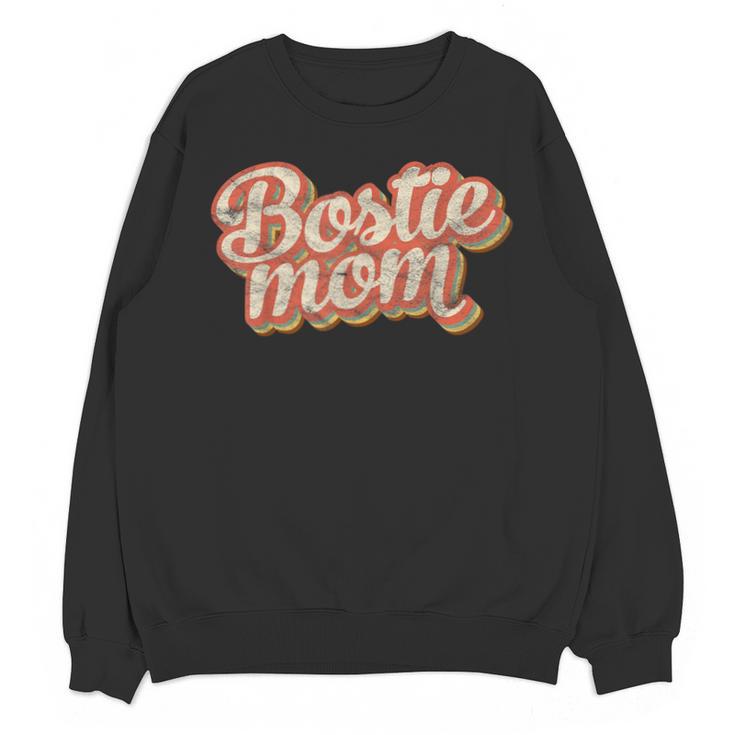 Vintage Boston Terrier Mom Dog Lover Pet Bostie Mama Men Women Girls Kids Unisex Sweatshirt