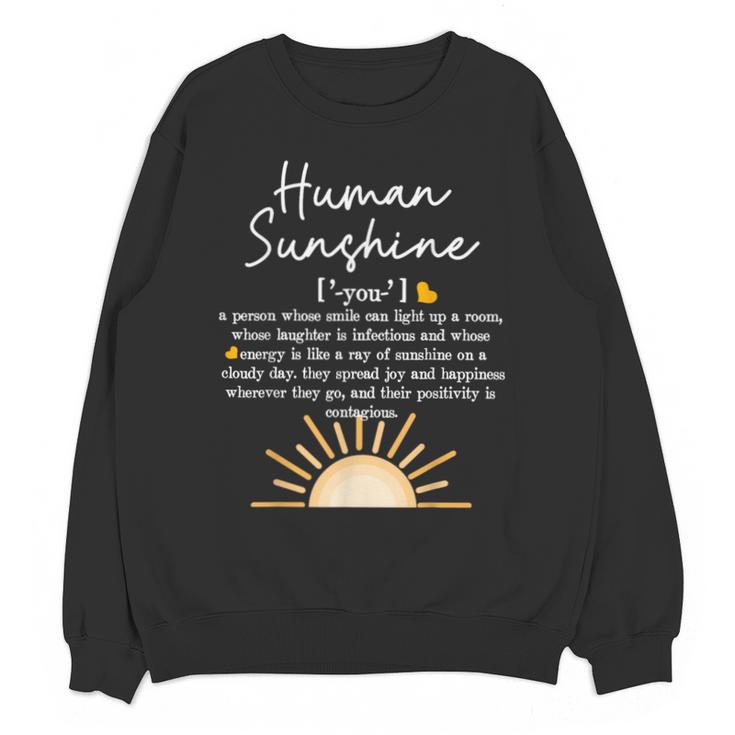 Vintage Human Sunshine Definition Teachers Mom Boss Women Unisex Sweatshirt