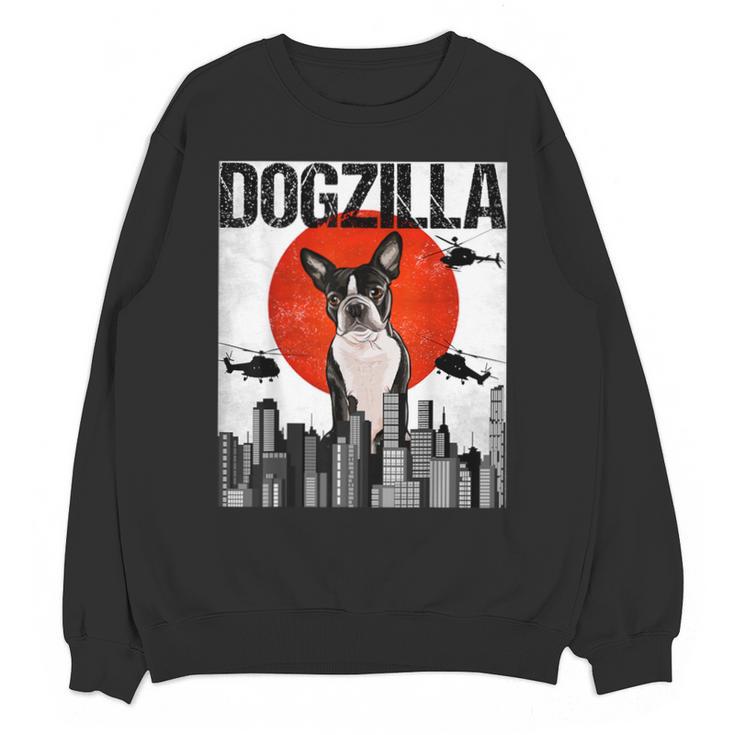 Vintage Japanese Dogzilla Boston Terrier Unisex Sweatshirt