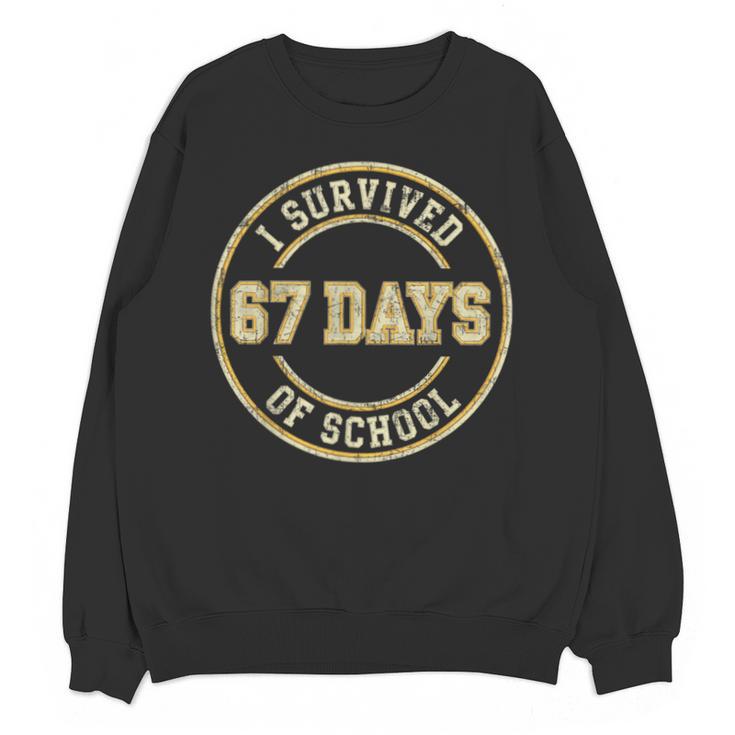 Vintage I Survived 67 Days Of School Teachers Students Unisex Sweatshirt