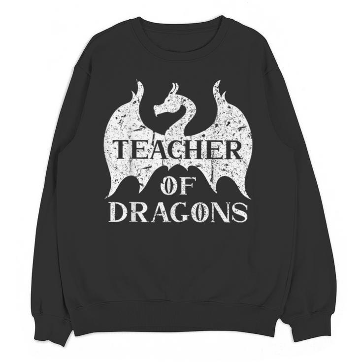 Vintage Teacher Of Dragons Quotes Teacher Student Unisex Sweatshirt