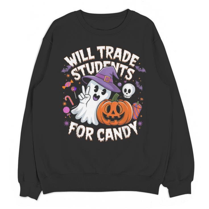 Will Trade Students For Candy Halloween Teacher Unisex Sweatshirt