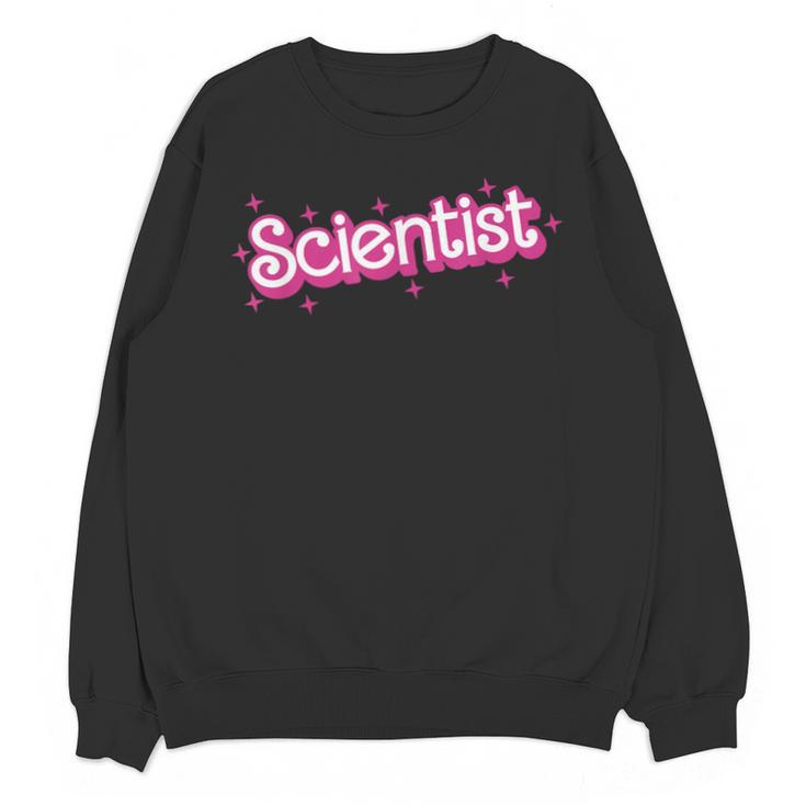 Women Retro Pink Scientist Science Teacher Back To School Unisex Sweatshirt