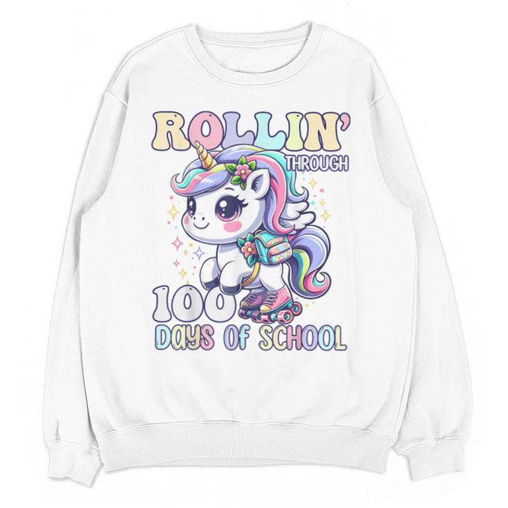 100 Days Of School Girls Teacher 100th Day Unicorn Outfit Unisex Sweatshirt