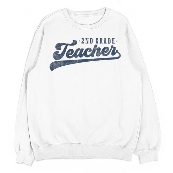 2nd Grade Teacher Cute Vintage Graphic Second Grade Teacher Men Women Unisex Sweatshirt