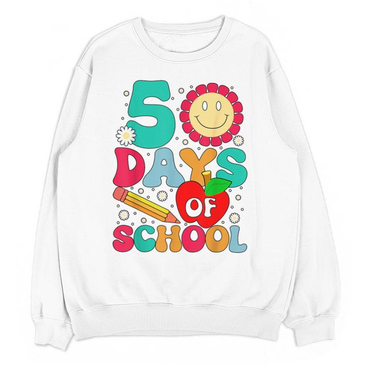 50 Days Of School Teacher Happy 50th Day Of School Kids Unisex Sweatshirt