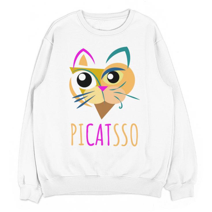 Abstract Cat Art Picatsso Shirt For Art Teachers Unisex Sweatshirt