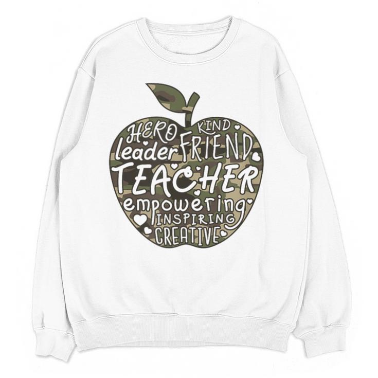 Apple Camoflauge Clothing Camo Student Teacher Cute School Unisex Sweatshirt