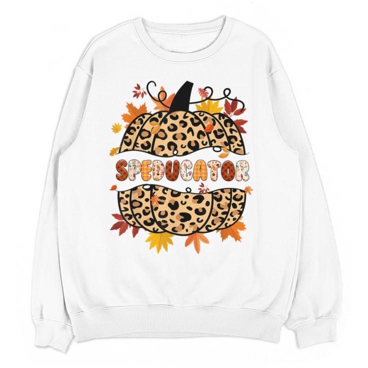 Autumn Fall SPED ED Teacher Thankful Grateful Pumpkin Retro Unisex Sweatshirt