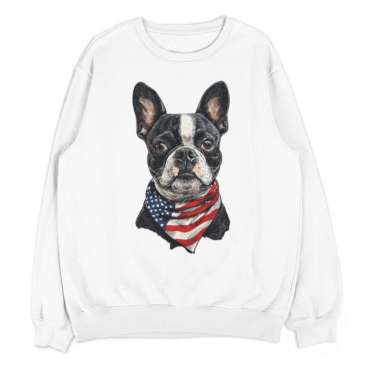 Boston Terrier American Flag Unisex Sweatshirt