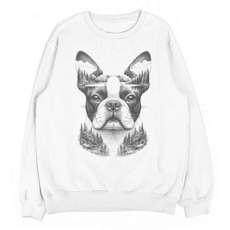 Boston Terrier Dog Bostie Nature Memorial Idea Men Women Unisex Sweatshirt