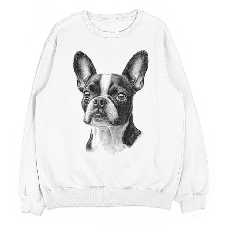 Boston Terrier Dog Motif Pet Illustration Boston Terrier For Men Women Kids Unisex Sweatshirt