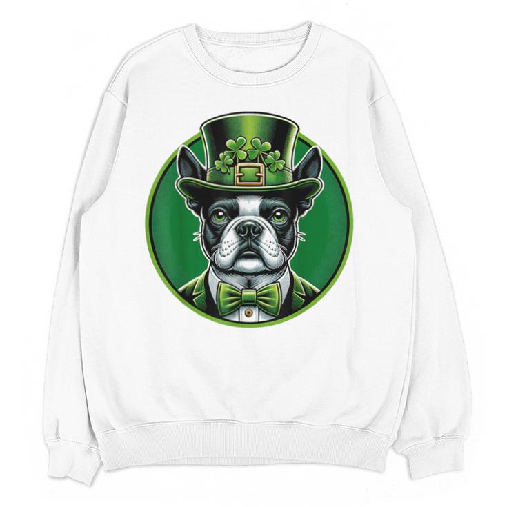 Boston Terrier Dog St Patricks Day Irish Pet Lover Men Women Kids Unisex Sweatshirt
