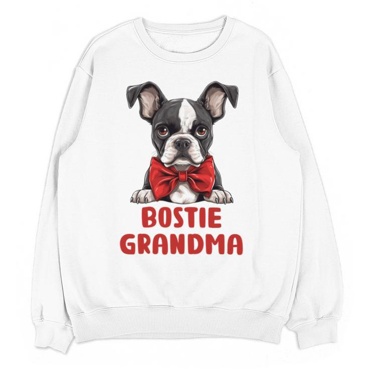 Boston Terrier Grandma Dog Lovers Puppy Bostie Owner Unisex Sweatshirt