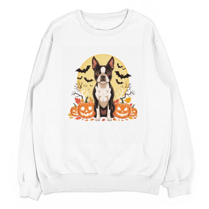 Boston Terrier Halloween Dog Lover Pumpkin Costume Unisex Sweatshirt